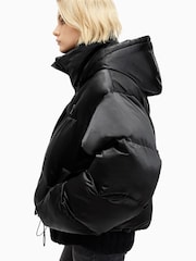 AllSaints Black Chelsea Puffer Coat - Image 4 of 12