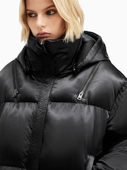 AllSaints Black Chelsea Puffer Coat - Image 9 of 12