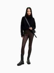 AllSaints Red Cora Leather Leggings - Image 1 of 6
