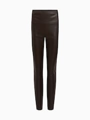 AllSaints Red Cora Leather Leggings - Image 6 of 6