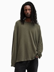 AllSaints Green 100% Cotton Sears Crew T-Shirt - Image 5 of 9