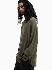 AllSaints Green 100% Cotton Sears Crew T-Shirt - Image 6 of 9
