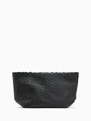 AllSaints Black Hex E/W Snake Pouch - Image 1 of 6