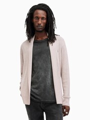 AllSaints Brown Mode Merino Open Cardigan - Image 1 of 5