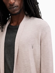 AllSaints Brown Mode Merino Open Cardigan - Image 2 of 5