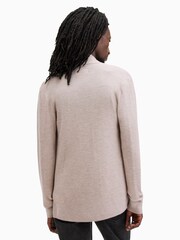 AllSaints Brown Mode Merino Open Cardigan - Image 4 of 5