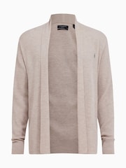 AllSaints Brown Mode Merino Open Cardigan - Image 5 of 5