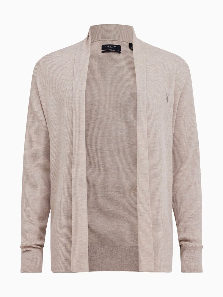 AllSaints Brown Mode Merino Open Cardigan - Image 5 of 5