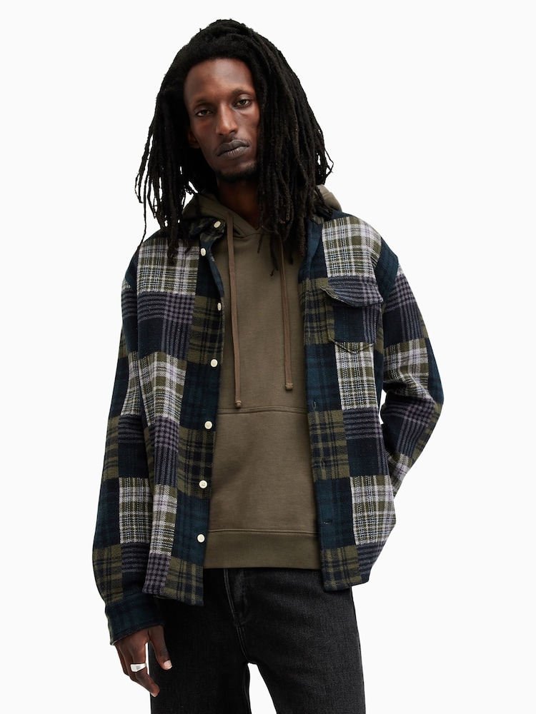 AllSaints Green 100% Cotton Hopton Shirt - Image 1 of 9