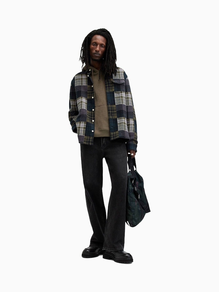 AllSaints Green 100% Cotton Hopton Shirt - Image 3 of 9