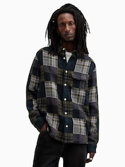 AllSaints Green 100% Cotton Hopton Shirt - Image 6 of 9