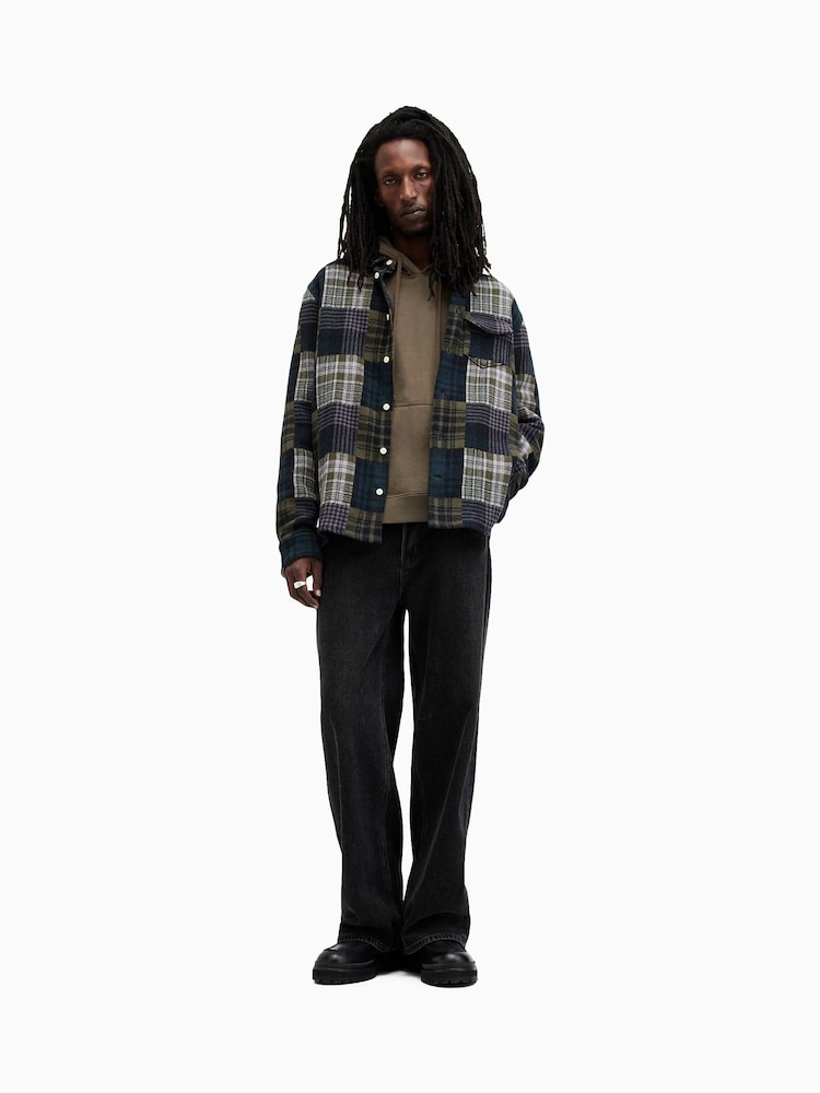 AllSaints Green 100% Cotton Hopton Shirt - Image 7 of 9
