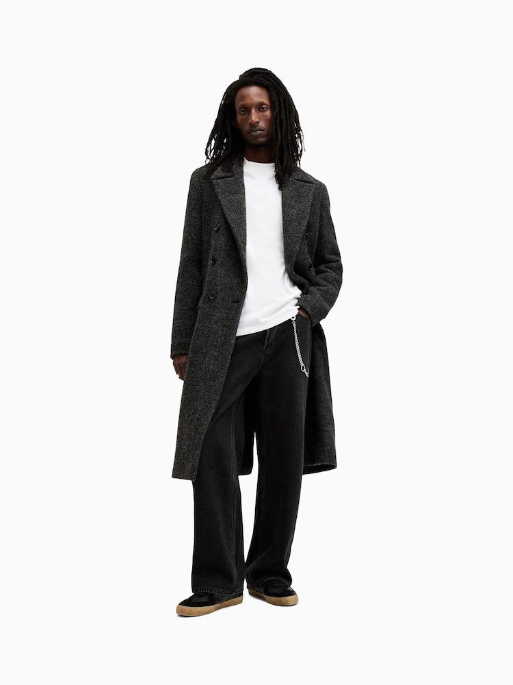 Blanco - AllSaints Nero Long Sleeve Crew T-Shirt - Imagen 2 de 7