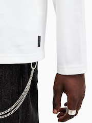 Blanco - AllSaints Nero Long Sleeve Crew T-Shirt - Imagen 5 de 7