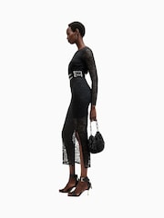 AllSaints Black Edana Lace Dress - Image 3 of 7