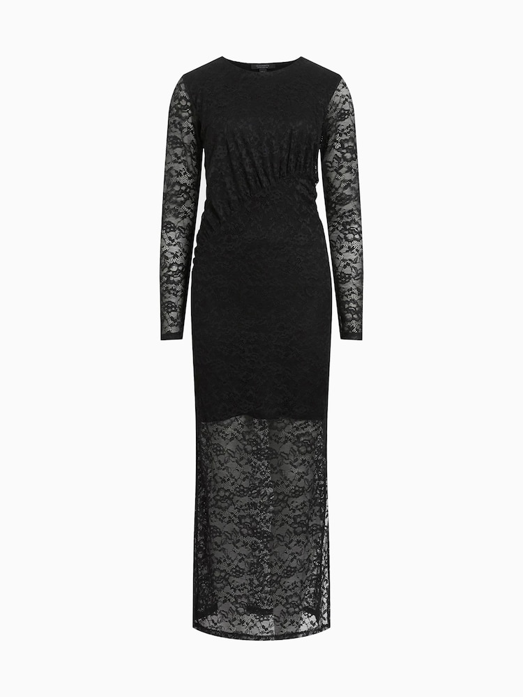 AllSaints Black Edana Lace Dress - Image 7 of 7