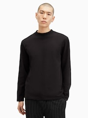 AllSaints Black Nero Long Sleeve Crew T-Shirt - Image 1 of 8