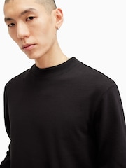 AllSaints Black Nero Long Sleeve Crew T-Shirt - Image 2 of 8