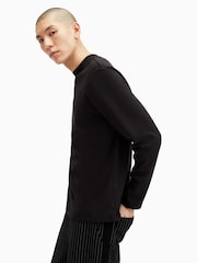 AllSaints Black Nero Long Sleeve Crew T-Shirt - Image 4 of 8