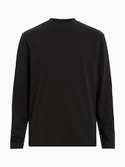 AllSaints Black Nero Long Sleeve Crew T-Shirt - Image 8 of 8