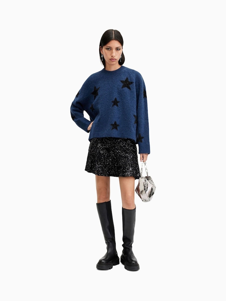 AllSaints Blue Starlet Jumper - Image 4 of 6