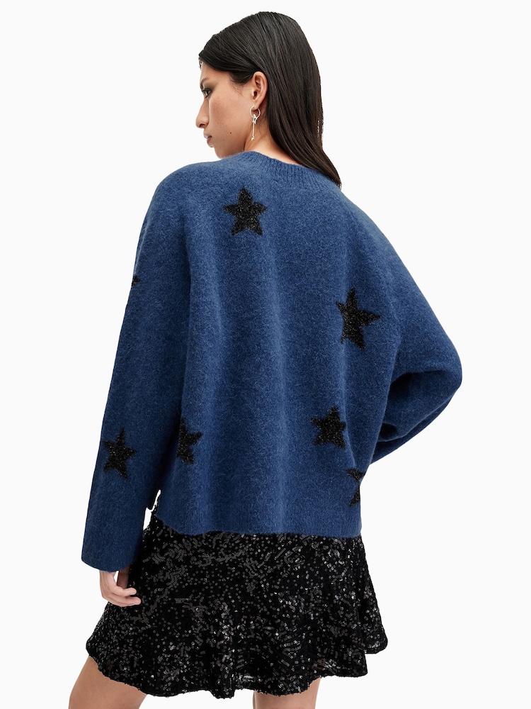 AllSaints Blue Starlet Jumper - Image 5 of 6