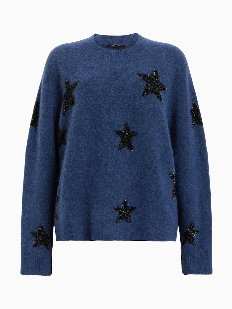AllSaints Blue Starlet Jumper - Image 6 of 6
