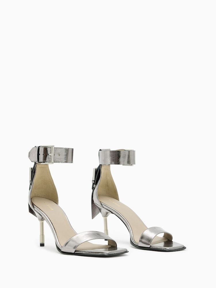 AllSaints Grey Noir Mid Sandals - Image 2 of 5