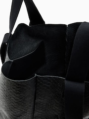 AllSaints Black Izzy E/W Snake Print Tote Bag - Image 2 of 5