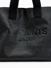 AllSaints Black Izzy E/W Snake Print Tote Bag - Image 4 of 5