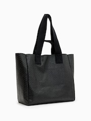 AllSaints Black Izzy E/W Snake Print Tote Bag - Image 5 of 5