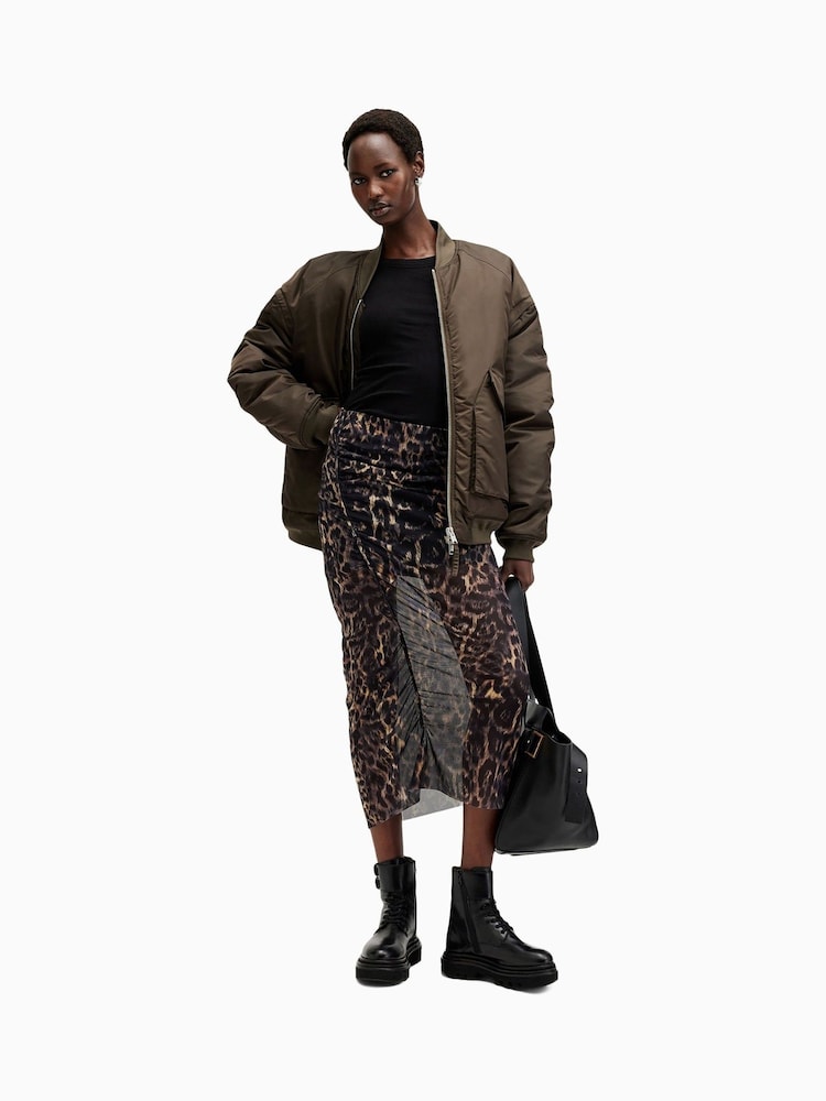 AllSaints Brown Nora Skirt - Image 1 of 7