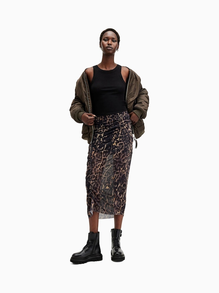 AllSaints Brown Nora Skirt - Image 2 of 7