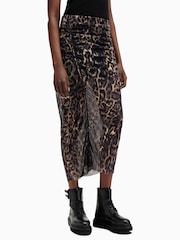AllSaints Brown Nora Skirt - Image 4 of 7