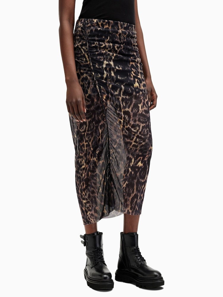 AllSaints Brown Nora Skirt - Image 4 of 7