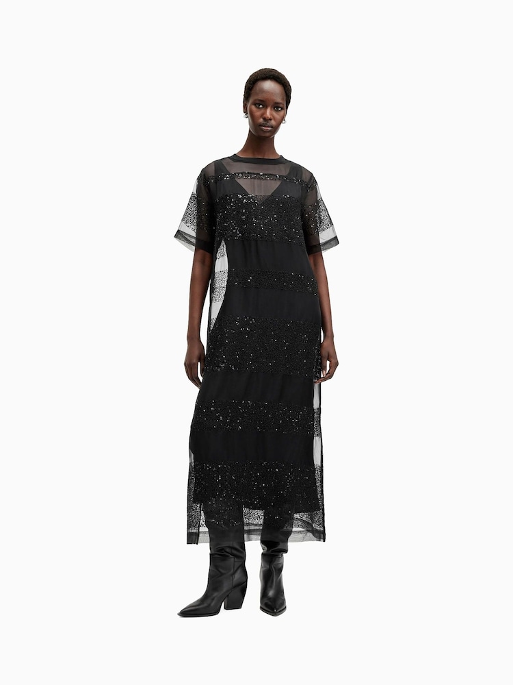AllSaints Black Izabela Maxi Dress - Image 1 of 7 AllSaints Black Izabela Maxi Dress - Image 1 of 7