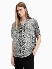 AllSaints Black Oscillation Shirt - Image 1 of 7