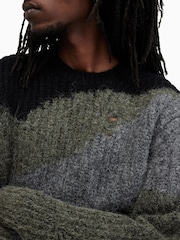 AllSaints Black Sur Crew Neck Jumper - Image 2 of 9