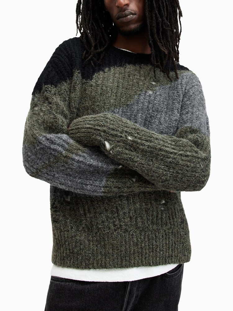 AllSaints Black Sur Crew Neck Jumper - Image 4 of 9