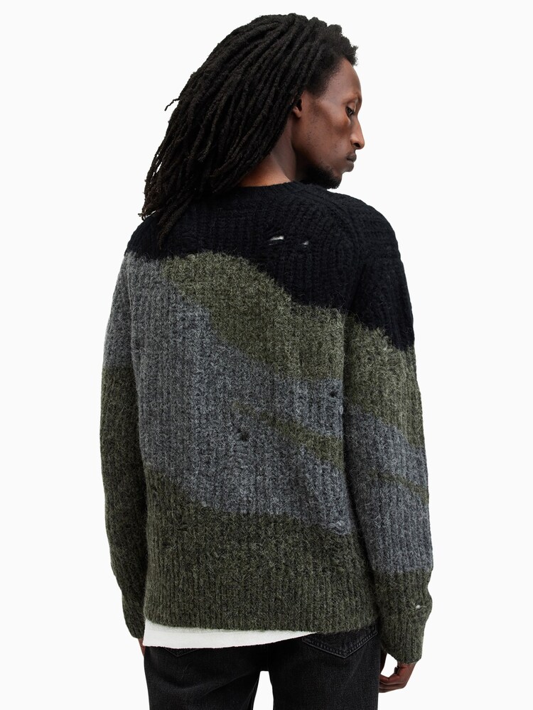 AllSaints Black Sur Crew Neck Jumper - Image 8 of 9