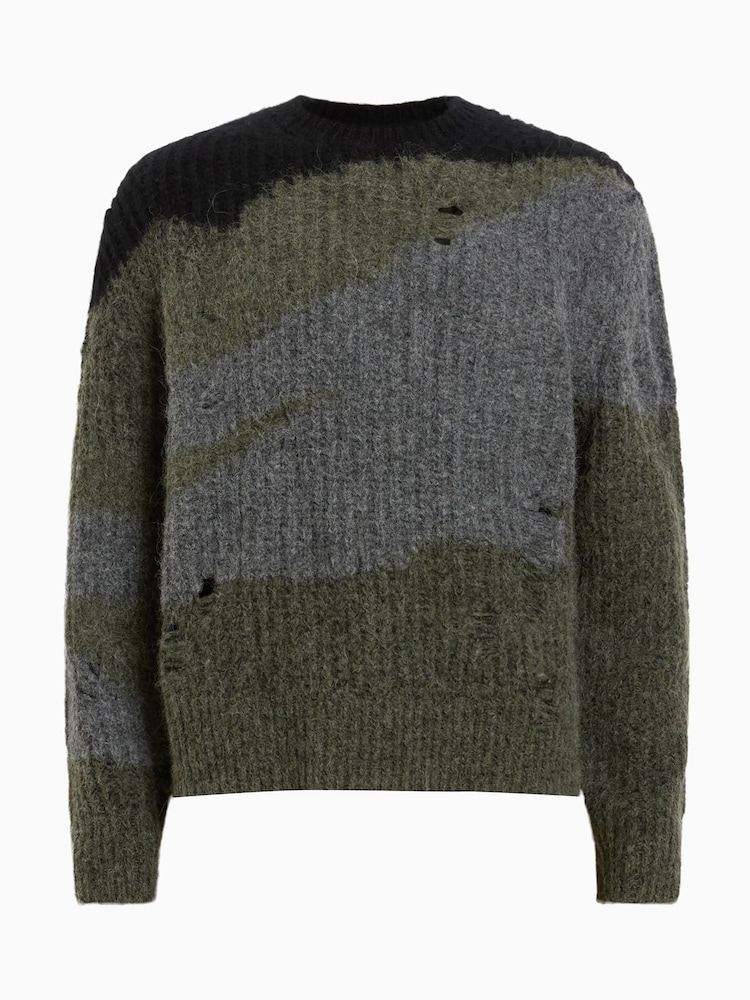 AllSaints Black Sur Crew Neck Jumper - Image 9 of 9 AllSaints Black Sur Crew Neck Jumper - Image 9 of 9