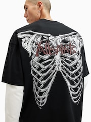 AllSaints Black Sternum Short Sleeve Crew T-Shirt - Image 2 of 8
