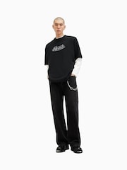 AllSaints Black Sternum Short Sleeve Crew T-Shirt - Image 3 of 8