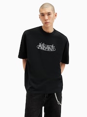 AllSaints Black Sternum Short Sleeve Crew T-Shirt - Image 6 of 8