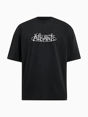 AllSaints Black Sternum Short Sleeve Crew T-Shirt - Image 8 of 8