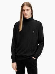 AllSaints Black Kilburn Mock Neck Jumper - Image 1 of 7
