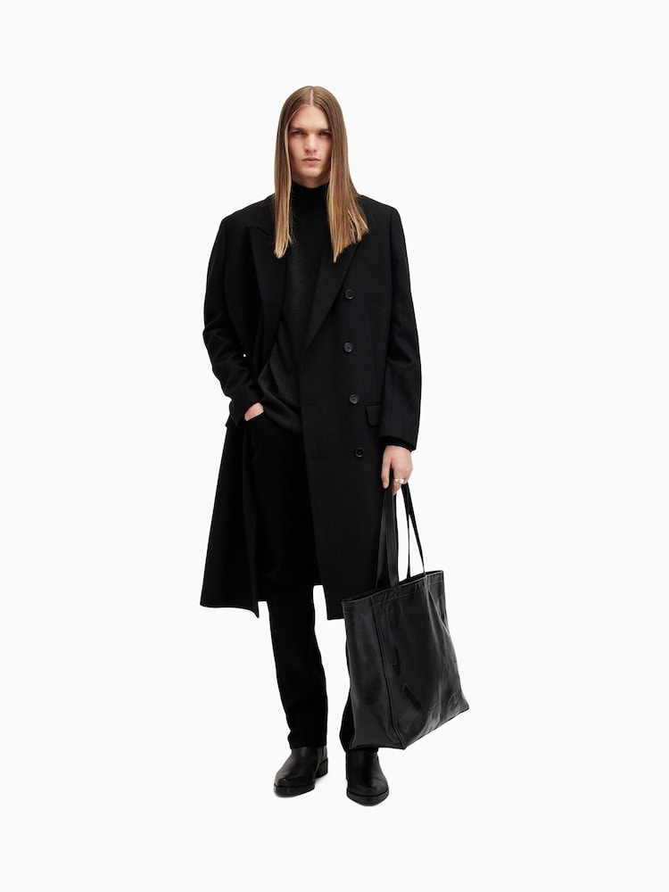 AllSaints Black Kilburn Mock Neck Jumper - Image 2 of 7