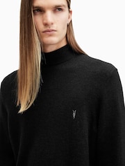 AllSaints Black Kilburn Mock Neck Jumper - Image 3 of 7