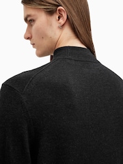AllSaints Black Kilburn Mock Neck Jumper - Image 5 of 7