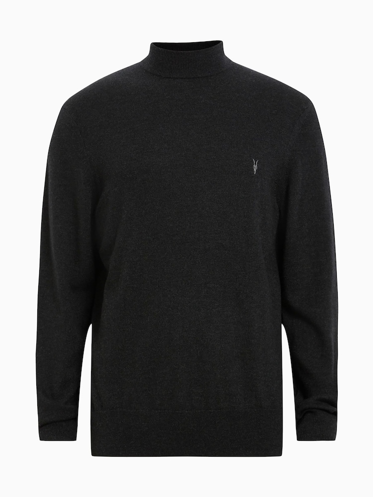 AllSaints Black Kilburn Mock Neck Jumper - Image 7 of 7